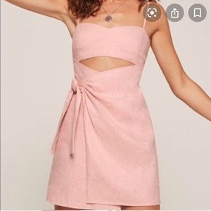 Reformation “Playa” pink linen dress